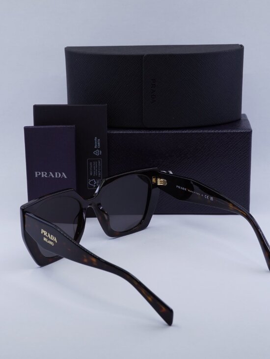 Prada PR15WS 24B40L Square Sunglasses – Dark Havana/Black\\Dark Grey main image 4